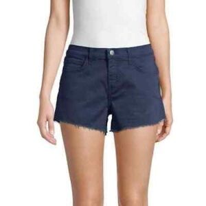 (A6) L'Agence Ryland Mid Rise Cutoff Shorts Navy Blue Fray Hem, Size 24, NWT